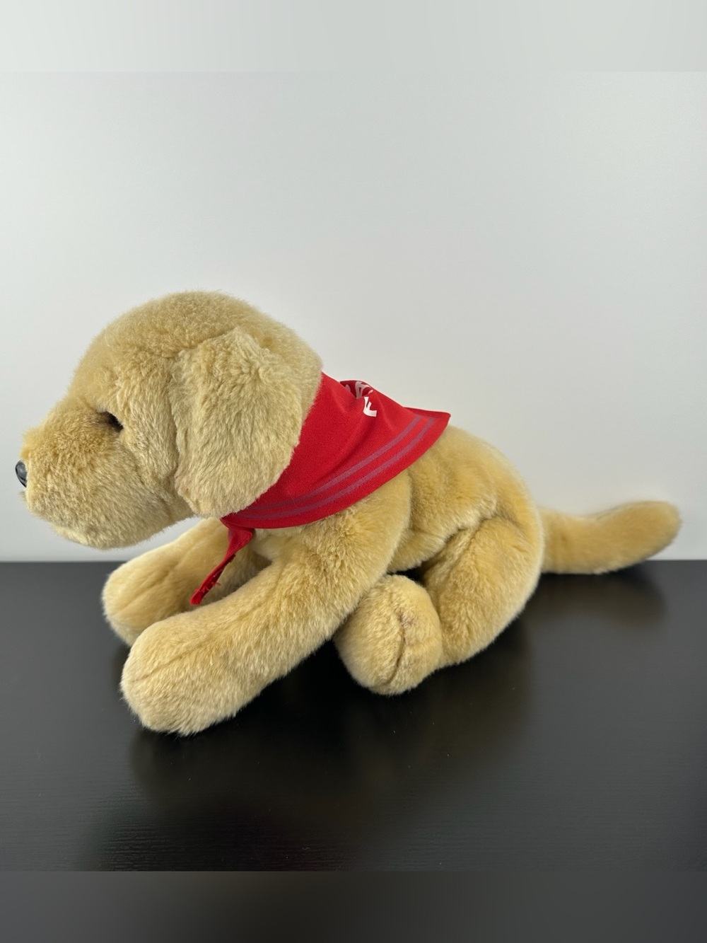 FAO Schwarz RARE Yellow Lab Labrador Puppy Dog with Red Bandana 12” Plush